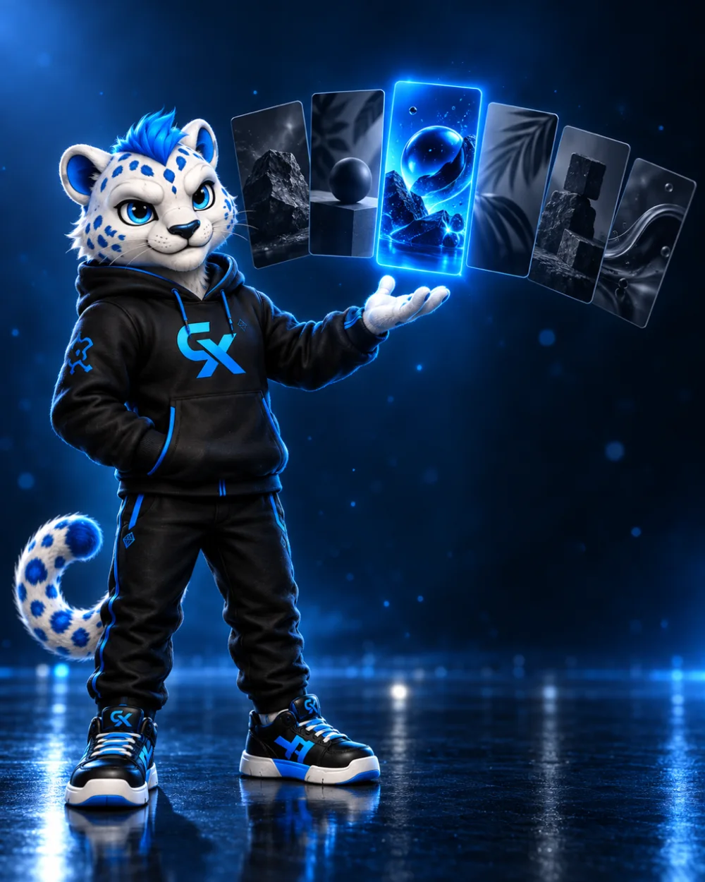 NEX, mascota CONCEPTIX, prezintă mai multe variante de creativ, dintre care una singură luminează