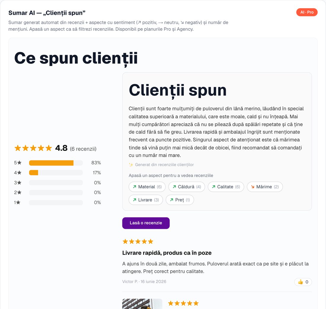 Recenzii: Sumar AI „Clienții spun”